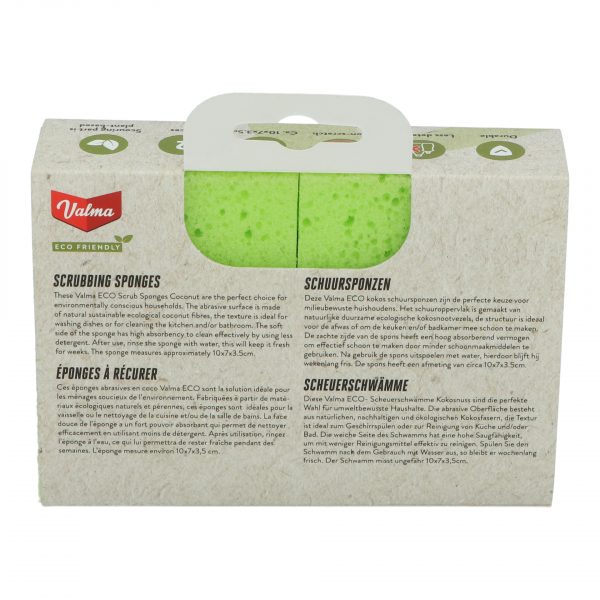 Valma ECO Schuursponzen Kokosnoot 2 stuks