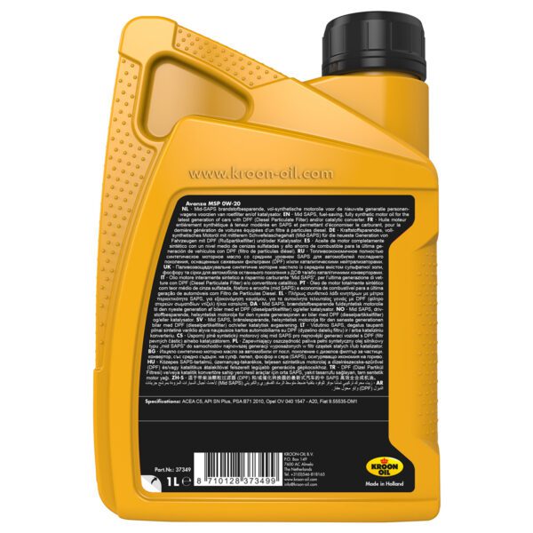 Kroon-Oil 37349 Motorolie Avanza MSP 0W-20 1 liter