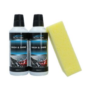 Protecton Wash & Shine autoshampoo set met Spons (2x 500ml)