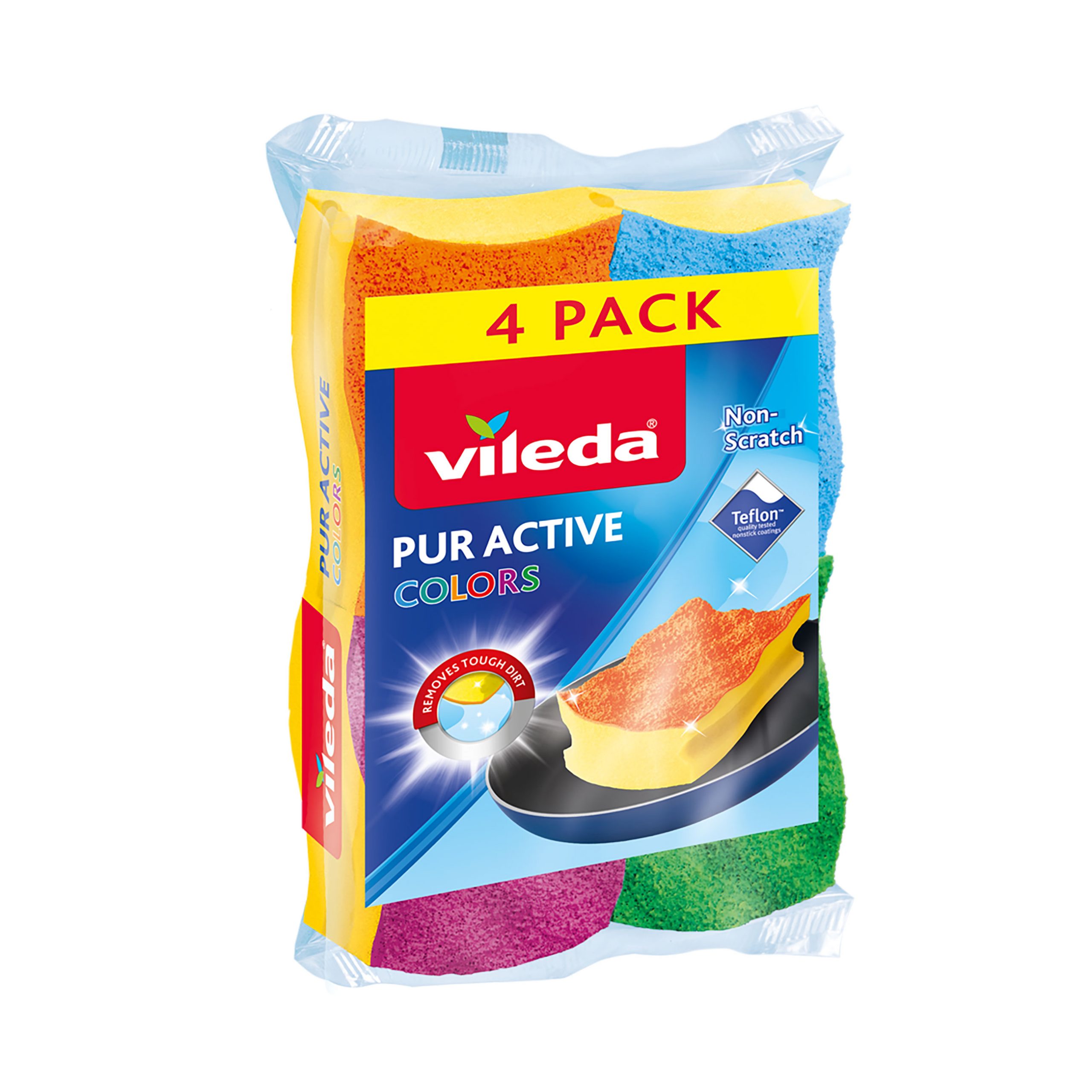 Vileda Schuursponzen Pur Active Colors 4 Stuks